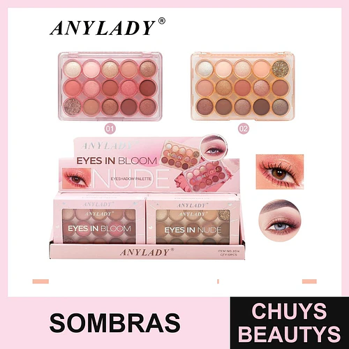 Paleta de Sombras de Ojos AnyLady Eyes In Bloom y Eyes In Nude - Chuys Beautys | Chuys Beautys