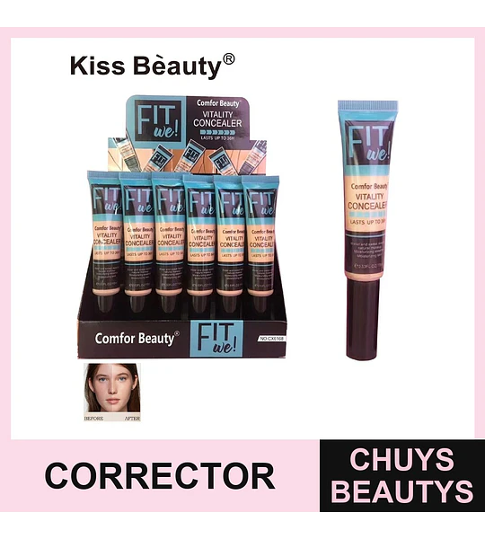 Corrector de Vitalidad Kiss Beauty FIT we! Larga Duración 36H