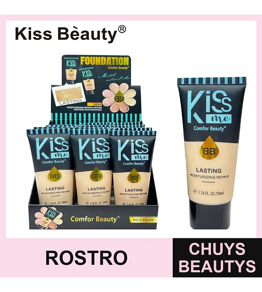 Base de Maquillaje Líquida Hidratante Larga Duración 36H Kiss Beauty