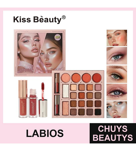 Set de Maquillaje Multifuncional Kiss Beauty IGoodco para Ojos, Rostro y Labios