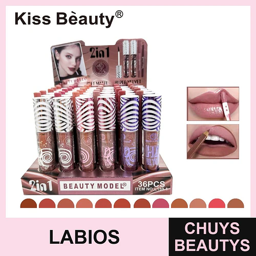 Labial líquido y delineador 2 en 1 Kiss Bèauty acabado mate suave - Chuys Beautys | Chuys Beautys