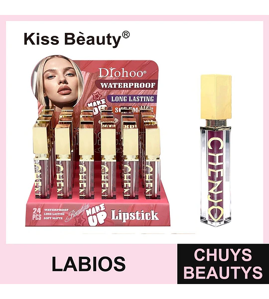 Labial Líquido Mate Waterproof Larga Duración Kiss Bèauty