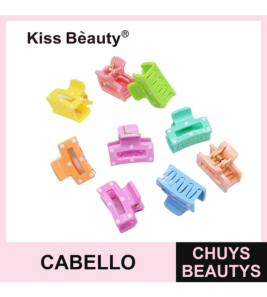 Mini pinzas para el cabello con lunares en colores pastel Kiss Bèauty