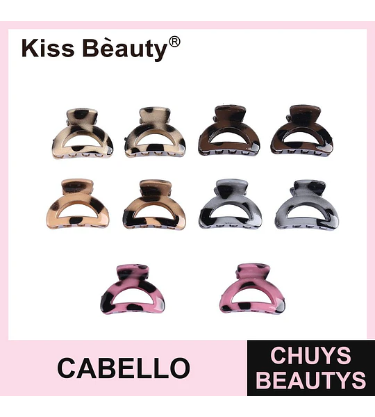 Set de Mini Pinzas para el Cabello con Estampado Animal Kiss Bèauty