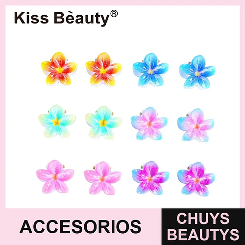 Pinzas de Pelo Florales Coloridas Kiss Bèauty para Niñas - Chuys Beautys | Chuys Beautys