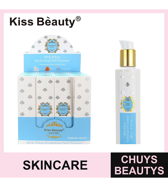 Limpiador Facial en Gel Hidratante Blanqueador Kiss Beauty Milk White
