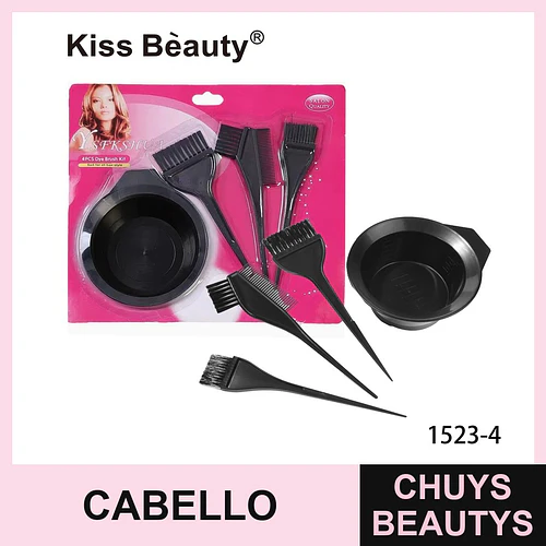 Kit de herramientas para teñir cabello Kiss Bèauty de 4 piezas - Chuys Beautys | Chuys Beautys