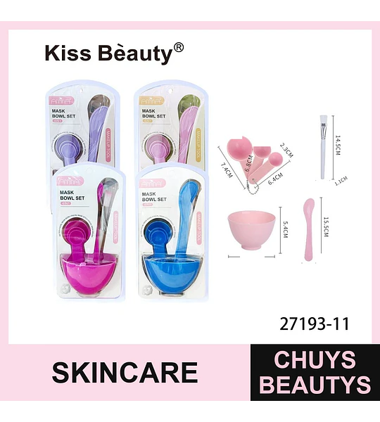 Set de Accesorios 4 en 1 para Mascarillas Faciales Kiss Beauty
