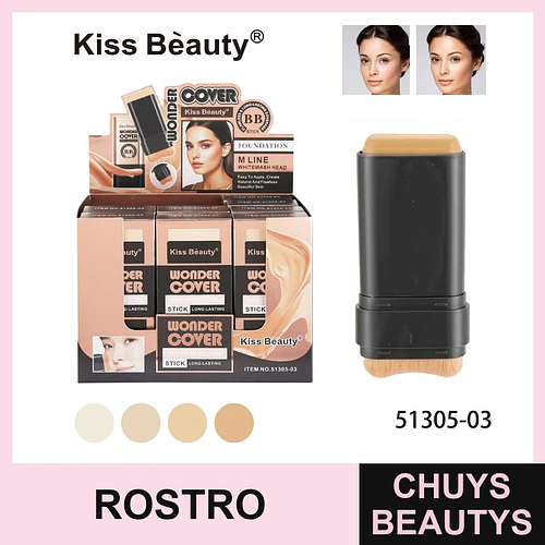 Base de Maquillaje en Barra Wonder Cover BB Stick de Larga Duración Kiss Beauty - Chuys Beautys | Chuys Beautys