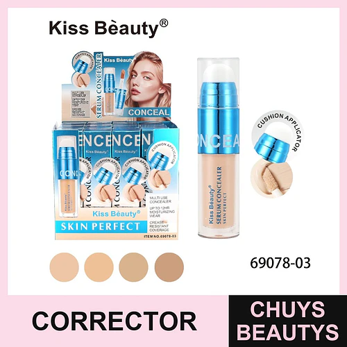 Serum Corrector Facial Skin Perfect con Aplicador Cushion Kiss Beauty - Chuys Beautys | Chuys Beautys