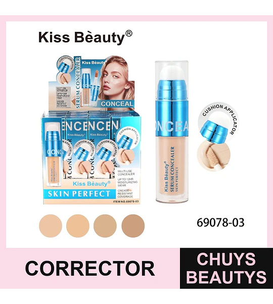 Serum Corrector Facial Skin Perfect con Aplicador Cushion Kiss Beauty