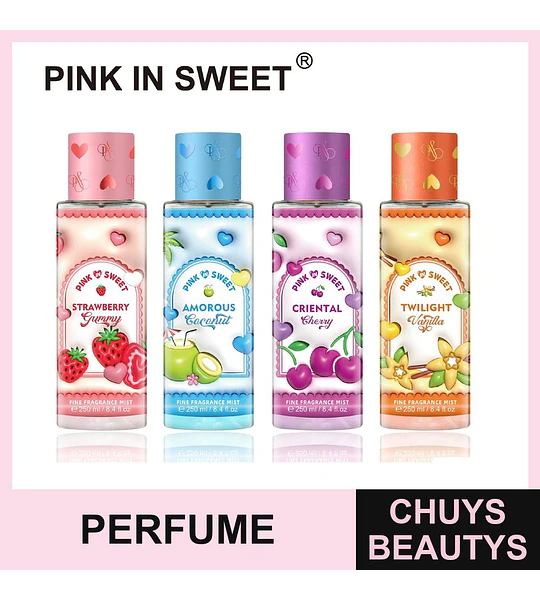 Mists Corporales Aromáticos PINK IN SWEET Variedad de Fragancias 250ml