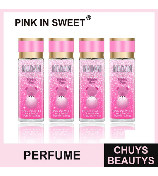Body Splash Pink In Sweet Madam Bibble Gum Fragancia Corporal 250ml