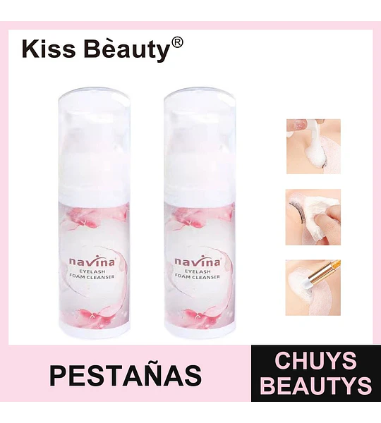 Limpiador de pestañas en espuma Navina para extensiones y naturales