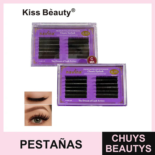 Extensiones de Pestañas Clásicas Navina 0.05mm Curva C Mix - Chuys Beautys | Chuys Beautys