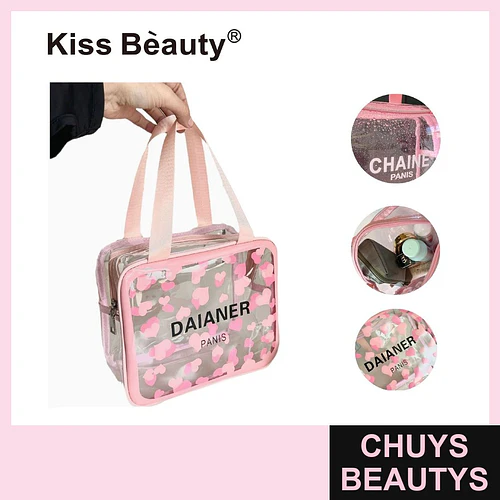 Organizador de Maquillaje Transparente con Corazones Kiss Bèauty - Chuys Beautys | Chuys Beautys