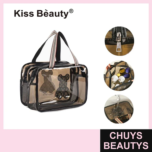 Organizador de Cosméticos Transparente con Diseño de Osos Kiss Beauty - Chuys Beautys | Chuys Beautys