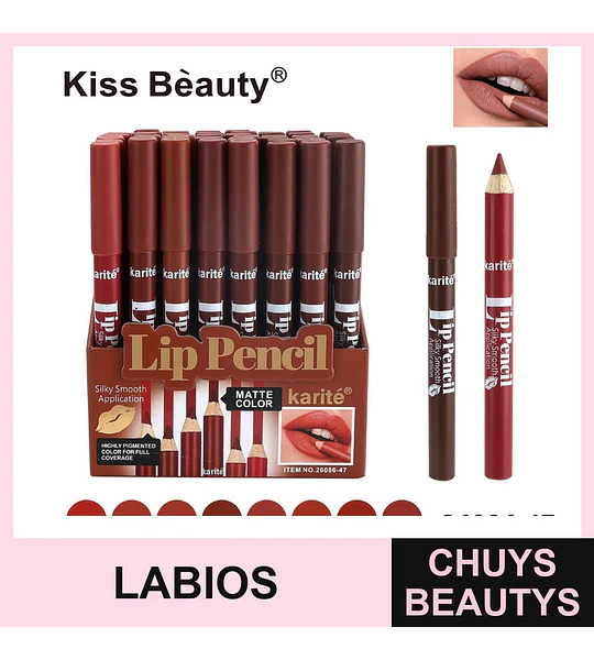 Delineador de Labios Mate Kiss Beauty con Aplicación Suave y Sedosa