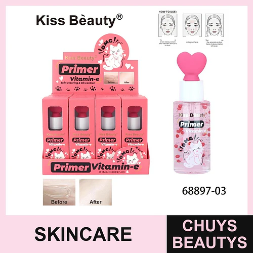 Primer Facial Kiss Beauty con Vitamina E para Control de Grasa - Chuys Beautys | Chuys Beautys