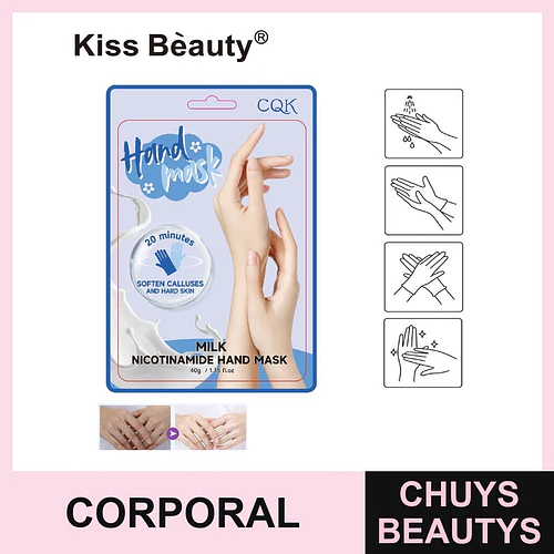 Mascarilla de Manos Suavizante con Leche y Nicotinamida Kiss Beauty - Chuys Beautys | Chuys Beautys