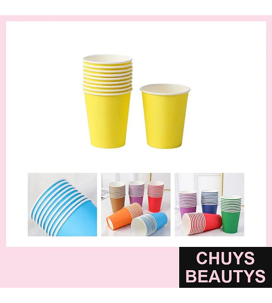 Vasos desechables de papel para uso en salones o eventos de belleza (10 unidades)
