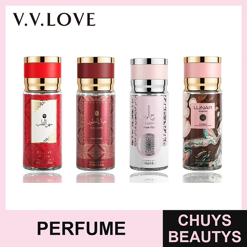 Set de 4 Fragancias Corporales V.V.LOVE de 100ml con Aromas Variados - Chuys Beautys | Chuys Beautys