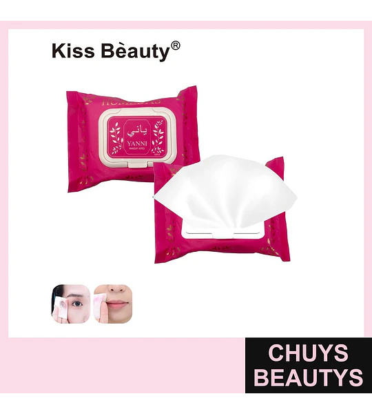 Toallitas Desmaquillantes YANNI Kiss Beauty para Rostro y Ojos