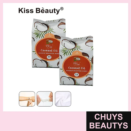 Toallitas Desmaquillantes con Aceite de Coco Kiss Bèauty, 30 Hojas - Chuys Beautys | Chuys Beautys