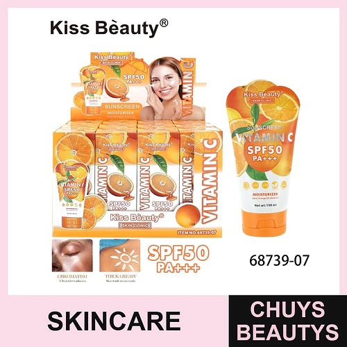 Protector solar hidratante Kiss Beauty con Vitamina C y SPF50 PA+++ - Chuys Beautys | Chuys Beautys