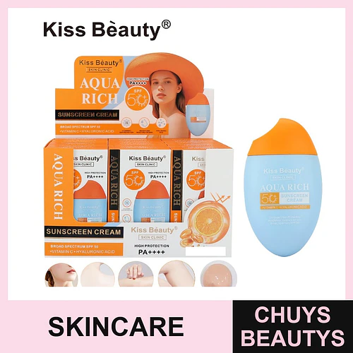 Protector Solar Kiss Beauty Aqua Rich SPF 50 PA++++ - Chuys Beautys | Chuys Beautys