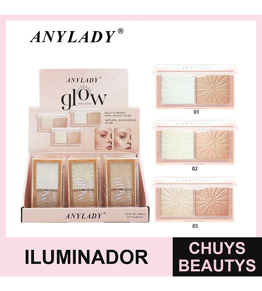 ANYLADY Glow Paleta Iluminadora Multicromática de Alto Brillo