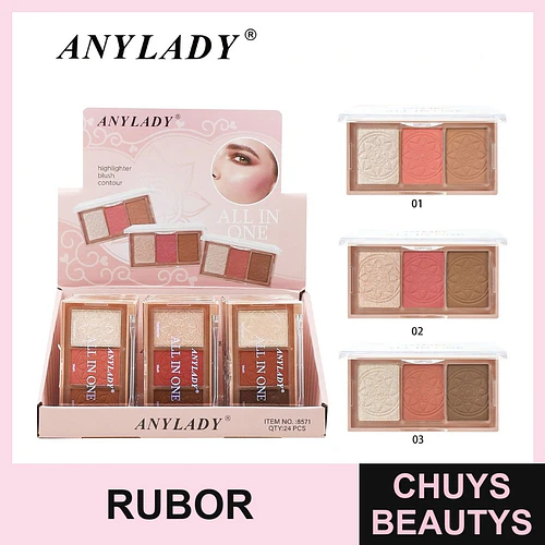 Paleta Todo en Uno ANYLADY Iluminador Rubor Contorno Rostro - Chuys Beautys | Chuys Beautys
