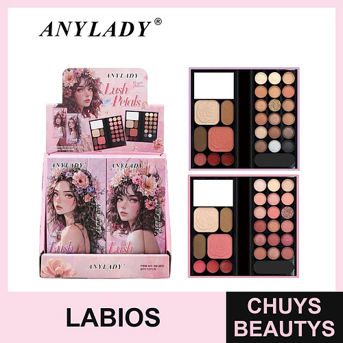 Paleta de Maquillaje Completa ANYLADY Lush Petals con Sombras, Rubor y Labiales - Chuys Beautys | Chuys Beautys