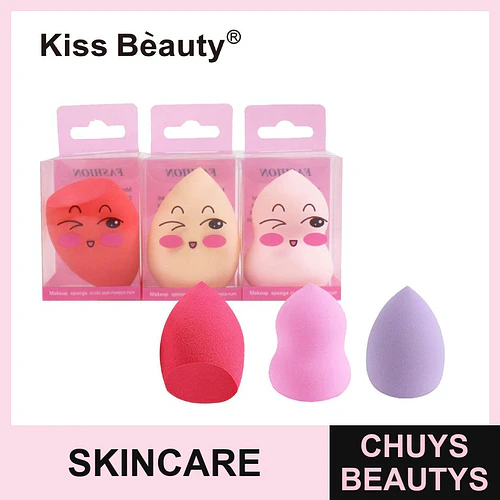 Esponjas de Maquillaje Suaves con Diseño Facial Kiss Bèauty - Chuys Beautys | Chuys Beautys