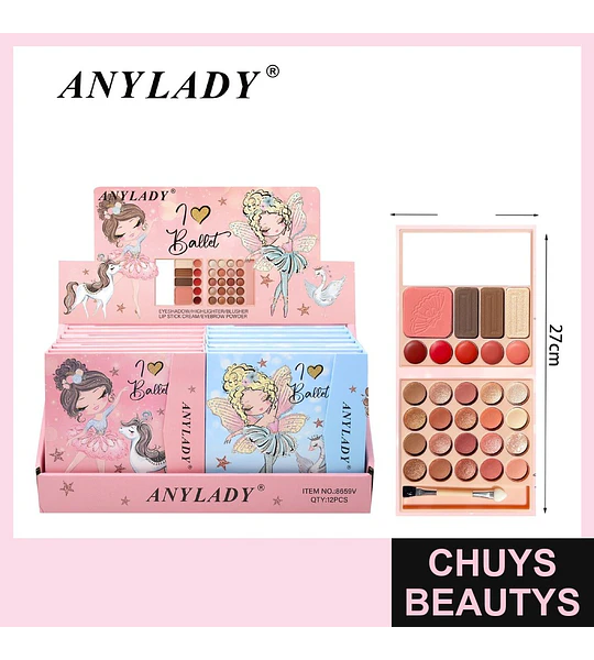 ANYLADY Ballet Paleta de Maquillaje Completa para Ojos y Rostro
