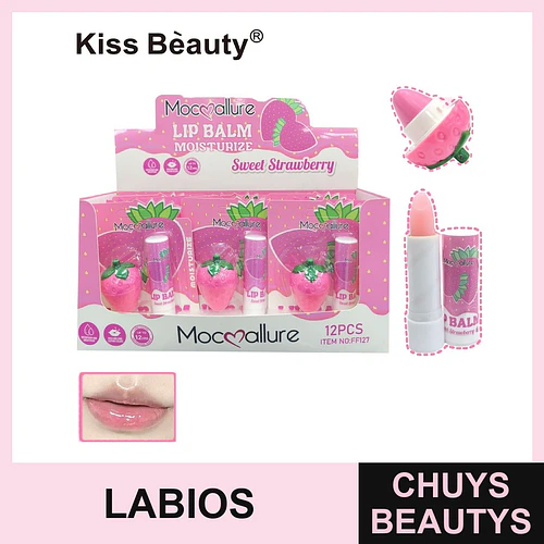 Bálsamo labial hidratante con forma de fresa Mocmallure Kiss Beauty - Chuys Beautys | Chuys Beautys