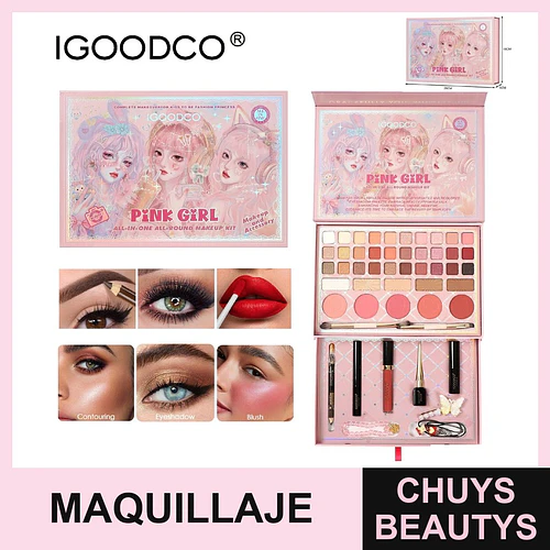 Kit de Maquillaje Completo IGOODCO Pink Girl Todo en Uno con 36 Piezas - Chuys Beautys | Chuys Beautys