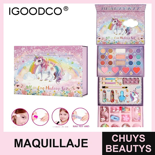 Set de Maquillaje Completo Infantil Unicornio IGOODCO - Chuys Beautys | Chuys Beautys