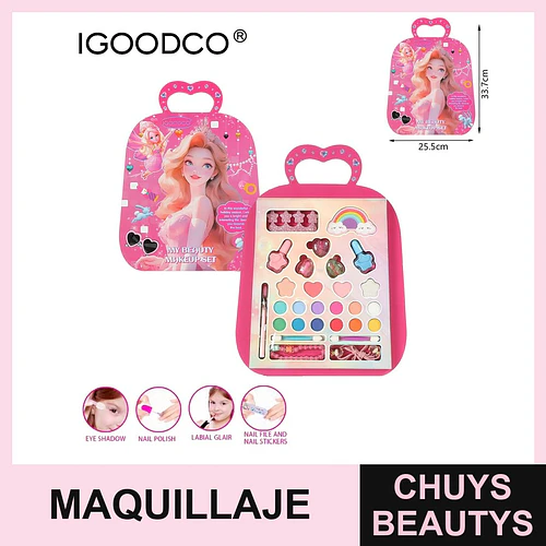 Set de Maquillaje Portátil IGOODCO con Diseño de Princesa para Niñas - Chuys Beautys | Chuys Beautys
