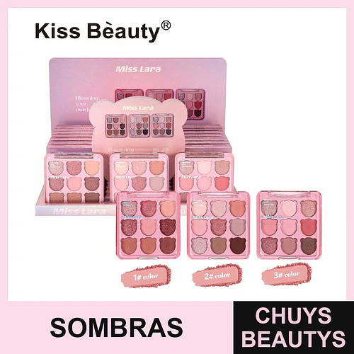 Paleta de Sombras de Ojos Miss Lara Kiss Bèauty con 6 Tonos Nude y Rosados - Chuys Beautys | Chuys Beautys