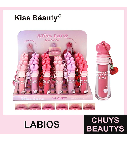 Brillo Labial Hidratante Kiss Beauty Miss Lara Sweet Melon