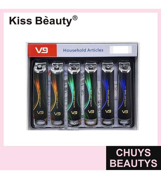Set de 6 Cortaúñas de Calidad Superior Kiss Beauty V9 con Diseño Moderno