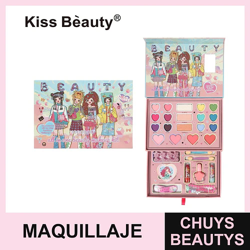 Kit de Maquillaje Completo Infantil Kiss Beauty All-in-One - Chuys Beautys | Chuys Beautys