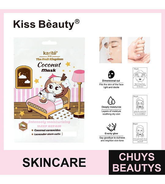 Mascarilla Facial Reparadora de Noche con Coco Kiss Beauty