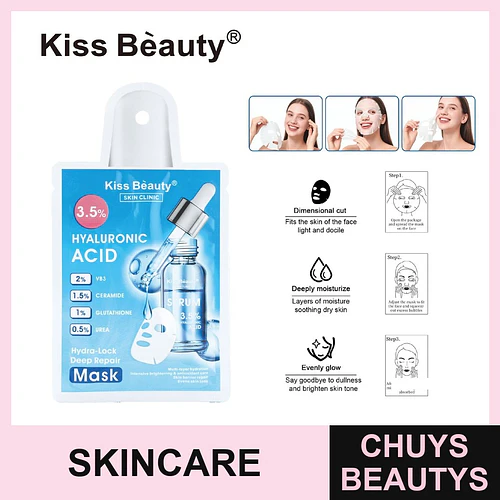 Mascarilla facial hidratante y reparadora con Ácido Hialurónico Kiss Beauty - Chuys Beautys | Chuys Beautys
