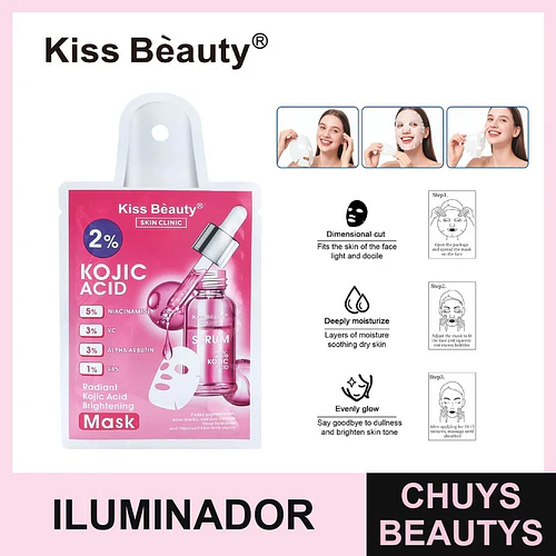 Mascarilla facial iluminadora con 2% Ácido Kójico Kiss Beauty Skin Clinic - Chuys Beautys | Chuys Beautys