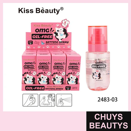 Spray Fijador Oil-Free Kiss Beauty para Maquillaje - Chuys Beautys | Chuys Beautys