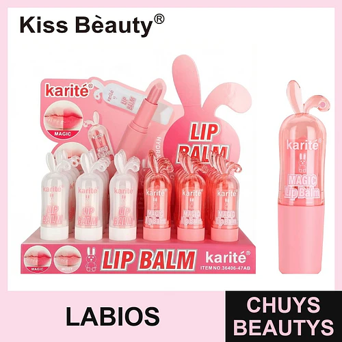 Bálsamo Labial Mágico Karité con Diseño de Conejo Kiss Beauty - Chuys Beautys | Chuys Beautys