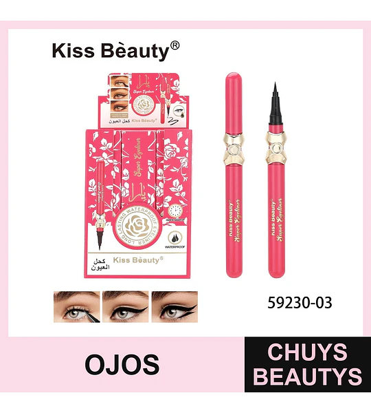 Delineador Líquido Super Duración y Resistente al Agua Kiss Beauty