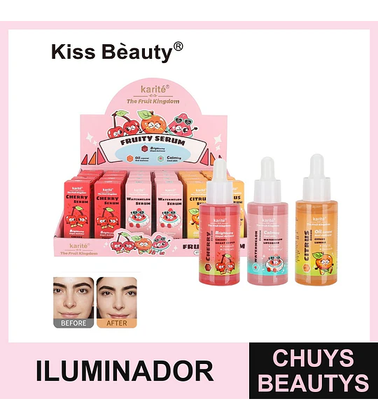 Kiss Beauty Karité Sérum Facial Frutal Iluminador y Control de Grasa